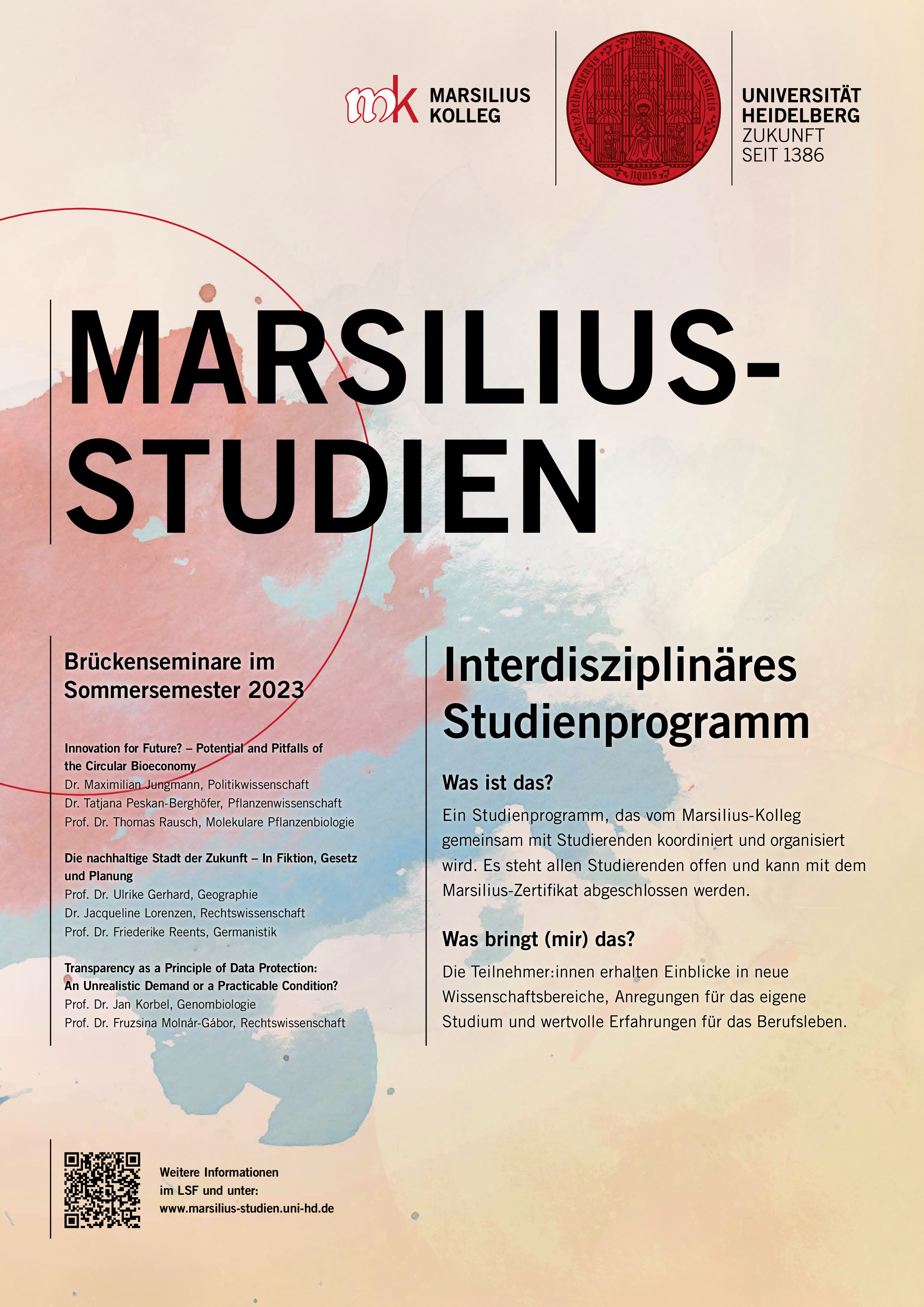 Poster Marsilius-Studien SoSe 2023